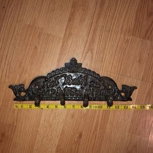 Wrought Iron Rustic Bathroom 4 Hooks Hanger